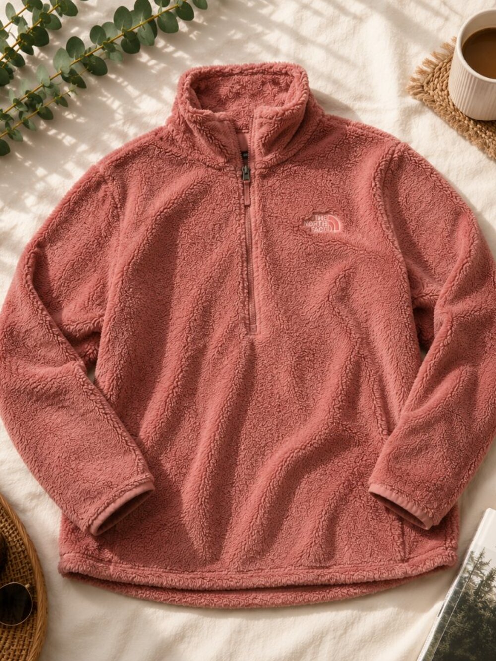 The North Face Women's Pink Sherpa Pullover Utility Jacket